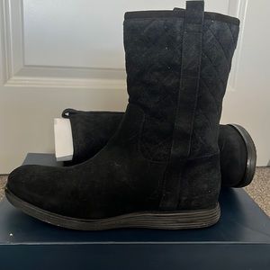 Black suede Roper Grand Boots by Colehaan